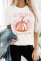 Bowknot Pumpkin Graphic Print Crew Neck T Shirt