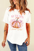 Bowknot Pumpkin Graphic Print Crew Neck T Shirt