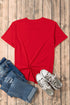 Bowknot Rugby Graphic Print Crew Neck Casual Tee