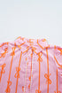 Bowknot Striped Printed Tiered Ruffled Mini Shirt Dress
