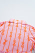 Bowknot Striped Printed Tiered Ruffled Mini Shirt Dress