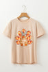 Bowknot Turkey Graphic Print Short Sleeve Tee