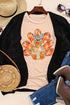 Bowknot Turkey Graphic Print Short Sleeve Tee