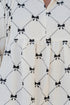 Bowtie Pattern Textu Puff Half Sleeve Loose Mini Dress