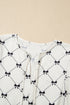 Bowtie Pattern Textu Puff Half Sleeve Loose Mini Dress
