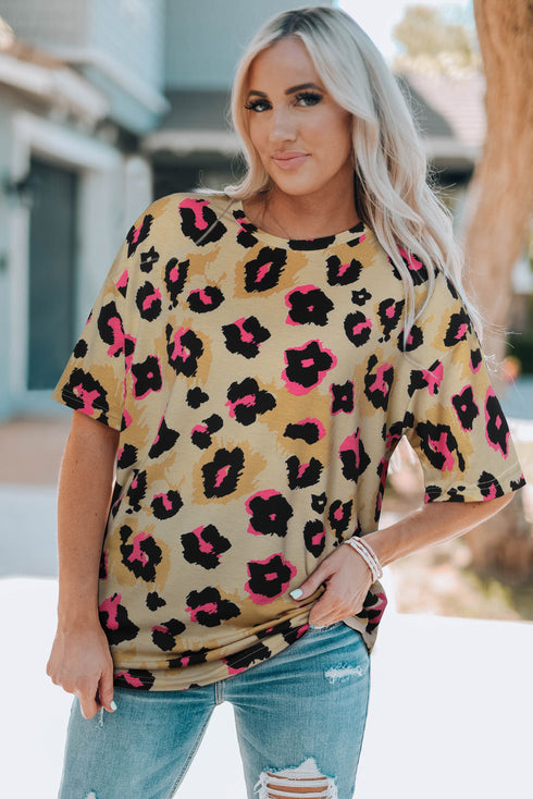 Boyfriend Leopard Print Loose T Shirt