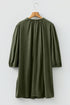 Bracelet Sleeve Scallop Detail Pleated Corduroy Mini Dress