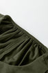 Bracelet Sleeve Scallop Detail Pleated Corduroy Mini Dress
