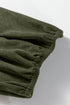 Bracelet Sleeve Scallop Detail Pleated Corduroy Mini Dress