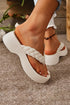 Braided Crochet Strap Chunky Platform Flip Flop Slipper