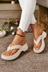 Braided Crochet Strap Chunky Platform Flip Flop Slipper