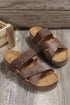 Braided Strap Criss Cross Platform Slide Slippers