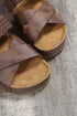 Braided Strap Criss Cross Platform Slide Slippers