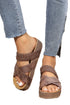 Braided Strap Criss Cross Platform Slide Slippers