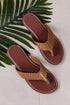 Braided Strap Faux Leather Square Toe Flat Slides