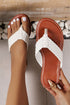 Braided Strap Faux Leather Square Toe Flat Slides