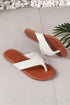 Braided Strap Faux Leather Square Toe Flat Slides