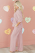 Braided Textured Ruffle Hem Wide Leg Pant Set