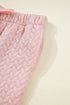 Braided Textured Ruffle Hem Wide Leg Pant Set