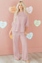 Braided Textured Ruffle Hem Wide Leg Pant Set