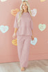 Braided Textured Ruffle Hem Wide Leg Pant Set