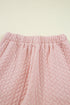 Braided Textured Ruffle Hem Wide Leg Pant Set