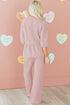Braided Textured Ruffle Hem Wide Leg Pant Set