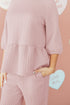 Braided Textured Ruffle Hem Wide Leg Pant Set