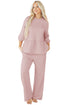 Braided Textured Ruffle Hem Wide Leg Pant Set