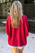 Braided Trim V Neck Half Sleeve Woven Blouse