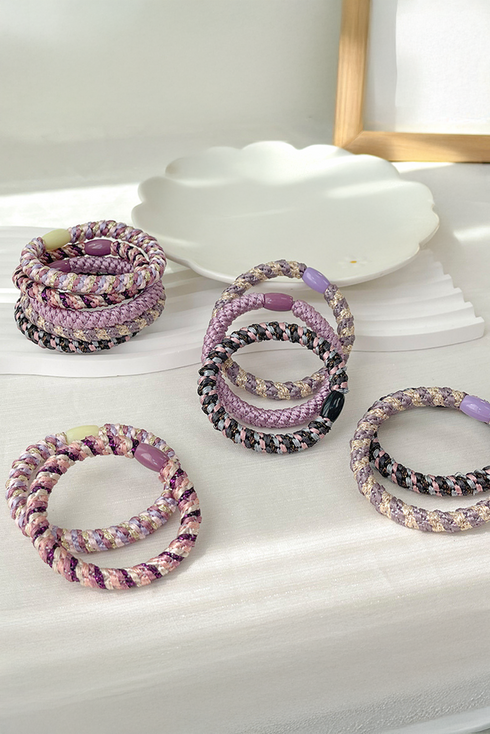 Braided Woven Elastic Stretch Texture Ponytail Hair Tie Set