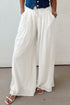 Breezy Pleated Drawstring Waist Wide Leg Flowy Palazzo Pants