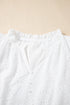 Broderie Anglaise Cotton Ruffle Sleeve High Neck Blouse