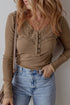 Broderie Anglaise Trimmed Ribbed Knit Fitted Long Sleeve Top
