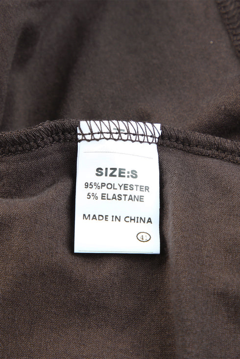 Brown Chevron Sequin Leopard Splicing Long Sleeve Top