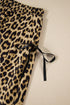 Brown Leopard Print Bow Tie Drawstring Elastic Waist Loose High Waist Pants