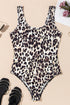 Brown Leopard Print U Neck Sleeveless Bodysuit