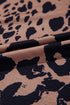 Brown Leopard Print V Neck Half Sleeve Oversized Tee