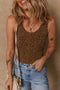 Brown Leopard Printed Sleeveless Scoop Neck Bodysuit