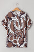 Brown Lucky Horseshoes Graphic Dolman T-shirt
