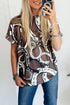 Brown Lucky Horseshoes Graphic Dolman T-shirt