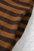 Brown Striped Knit Quarter Zip Hoodie
