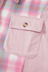 Brushed Plaid Corduroy Patchwork Flap Pocket Shacket
