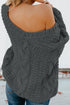 Bubblegum V-Neck Braided Knit Sweater