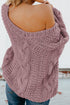 Bubblegum V-Neck Braided Knit Sweater
