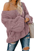Bubblegum V-Neck Braided Knit Sweater