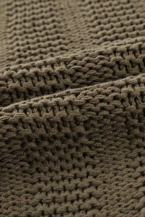 Bubblegum V-Neck Braided Knit Sweater