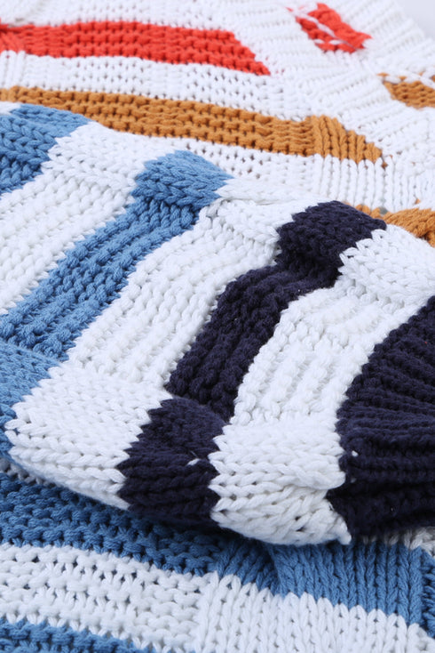 Bubblegum V-Neck Braided Knit Sweater