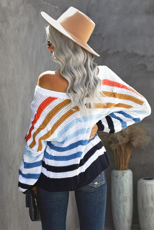 Bubblegum V-Neck Braided Knit Sweater