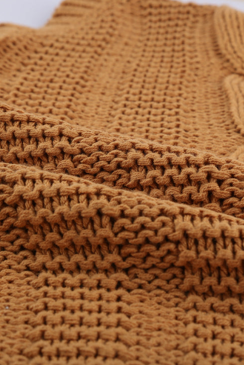 Bubblegum V-Neck Braided Knit Sweater